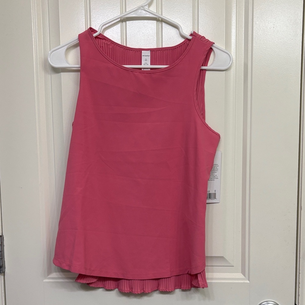 NWT Maria Sleeveless Pink‎ Layered-Hem Tank Top